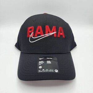 Alabama Crimson Tide Hat Cap Strapback Club Cap Men's M/L Black Nike Dri-FIT